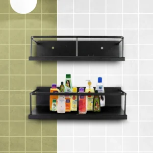 SleekSpace™ Wall-Mount Aluminum Bathroom Shelf (Pair)