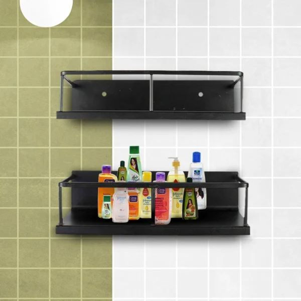 SleekSpace™ Wall-Mount Aluminum Bathroom Shelf (Pair)