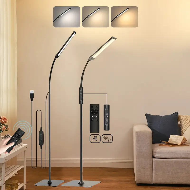 NovaPulse LED Floor Lamp with Touch Dimmer