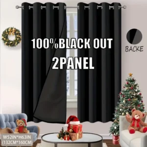 ThermaShade 100% Blackout Curtains – 2 Panels (52″x96″)