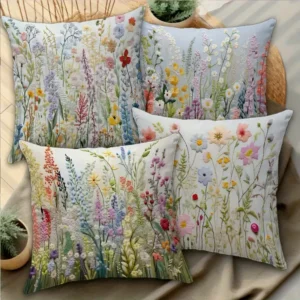 Floral Embroidered Pillow Covers (4 pc)