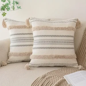 Fringe Trim Pillow Covers (2 pc)