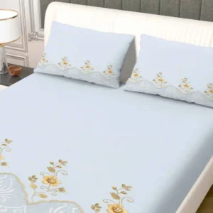 Embroidered Linen Bedsheet King (4 pc)