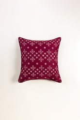 Floral Tile Embroidered Cushion
                    Cover