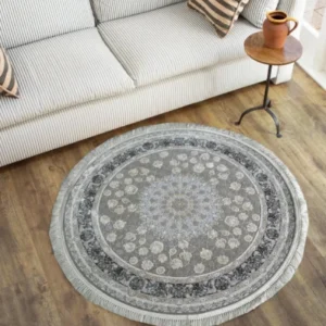 Gheytaran Carpets LGreyOffWhite Circle Rug