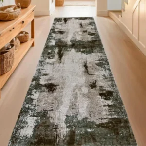 Pierre Cardin Woven Modern Olive Runner