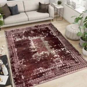 Pierre Cardin Woven Modern Plum Rug