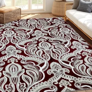 Yasin Kaplan Carpets BurgundyCream Rug