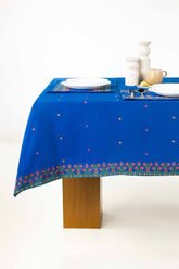 Cross Stitch Blue Table Cover