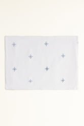 Blue Cross Stitch
                    Embroidered Placemat Pair