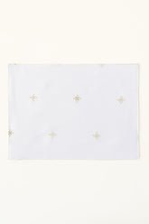 Green Cross Stitch
                    Embroidered Placemat Pair