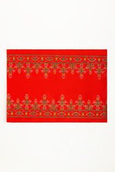 Cross Stitch Red Placemat Pair