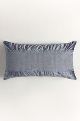 Zari Grey Velvet Embroidered
                    Cushion Cover