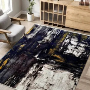 Allure NavyYellow White Rug