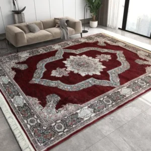 Farhang Carpets RedWhite Rug