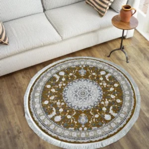 Farsh GoldenWhite Circle Rug