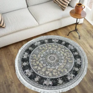 Farsh GreyWhite Circle Rug