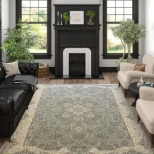 Farsh Pamchal Carpets GreenishWhite Rug