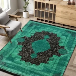 Jordan Rugs Green Collection GreenBlack Rug