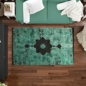 Jordan Rugs Green Collection BlackGreen Rug
