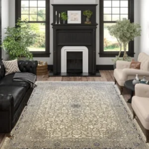 Qalin Premium Collection GreyishBlueWhite Rug